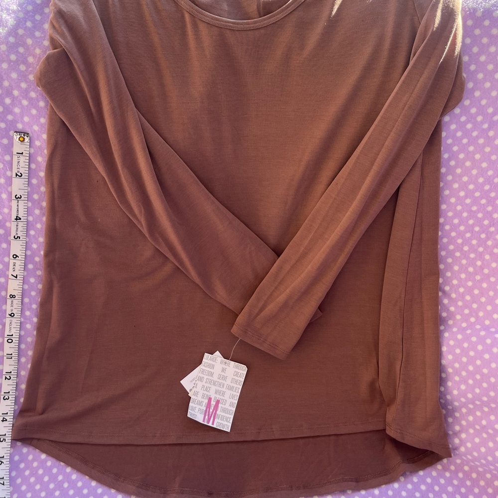 Women's Brown Long Sleeve Top